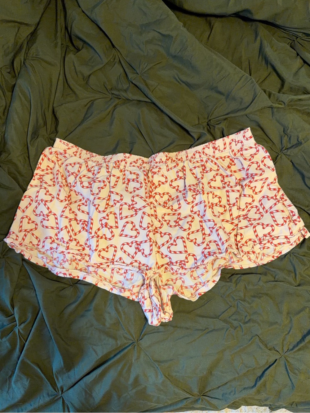 PINK Victoria's Secret Pink Candy-Stripe Heart Sleep Shorts